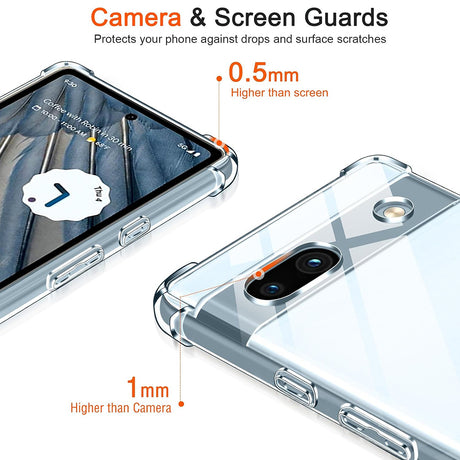 Husa de protectie Techsuit Shockproof Clear Silicone compatibil cu Google Pixel 7a, Transparent
