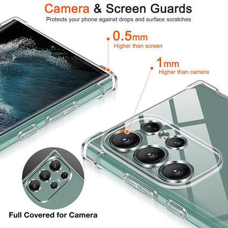 Husa de protectie Techsuit Shockproof Clear Silicone compatibil cu Samsung Galaxy S22 Ultra 5G, Transparent