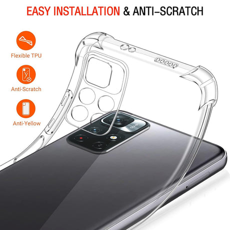 Husa de protectie Techsuit Shockproof Clear Silicone compatibil cu Xiaomi Redmi Note 11 / Note 11S, Transparent