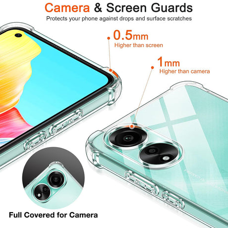 Husa de protectie Techsuit Shockproof Clear Silicone compatibil cu Oppo A78 4G, Transparent