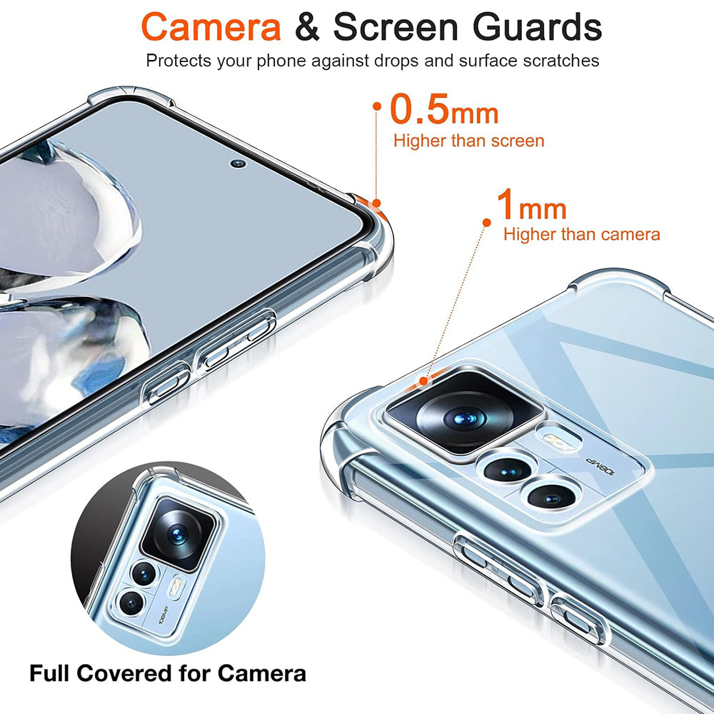 Husa de protectie Techsuit Shockproof Clear Silicone compatibil cu Xiaomi 12T / 12T Pro, Transparent