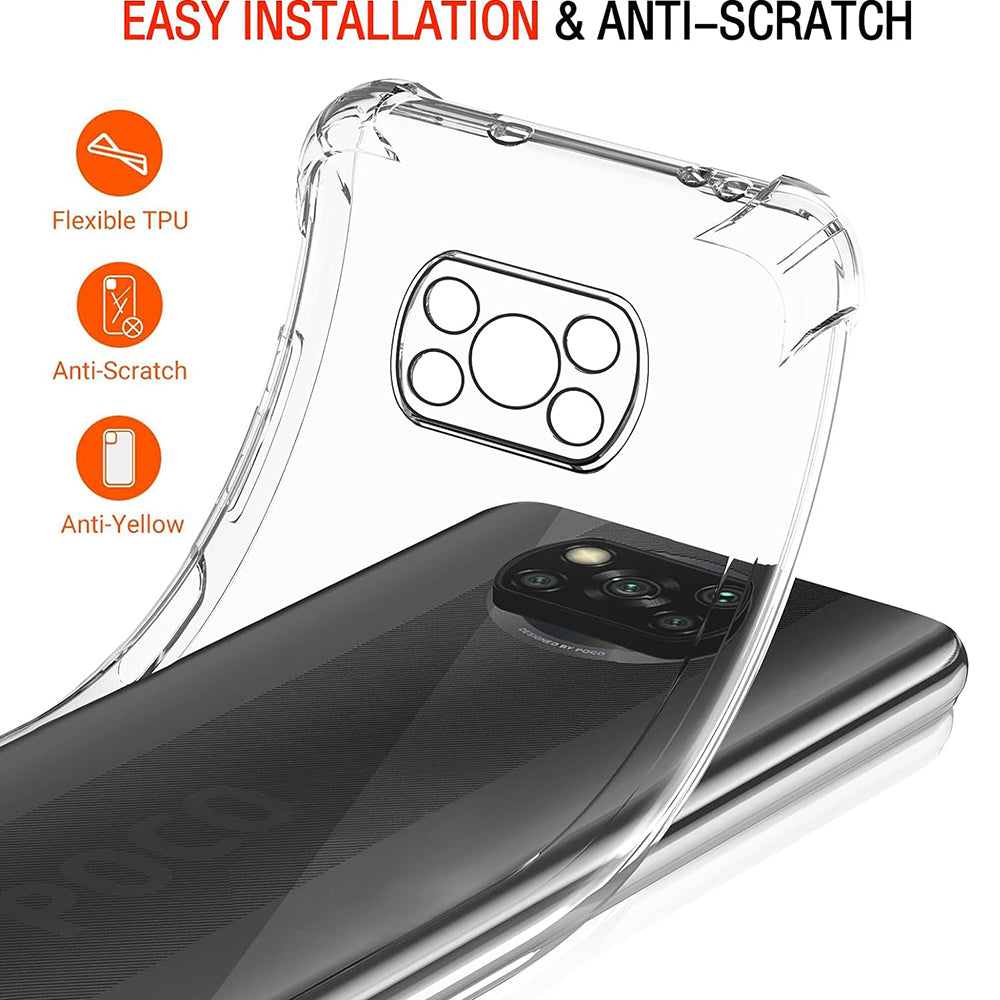 Husa de protectie Techsuit Shockproof Clear Silicone compatibil cu Xiaomi Poco X3 / Poco X3 NFC / Poco X3 Pro, Transparent