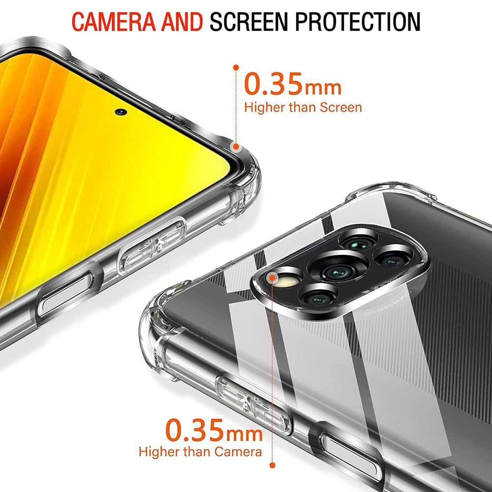 Husa de protectie Techsuit Shockproof Clear Silicone compatibil cu Xiaomi Poco X3 / Poco X3 NFC / Poco X3 Pro, Transparent