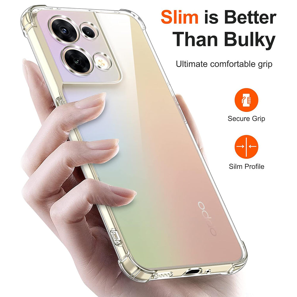 Husa de protectie Techsuit Shockproof Clear Silicone compatibil cu Oppo Reno8, Transparent