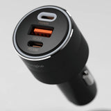 Incarcator Ringke Car, USB, 2x Type-C, PD30W, QC3.0, with Ambiental Light, Negru