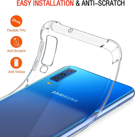 Husa de protectie Techsuit Shockproof Clear Silicone compatibil cu Samsung Galaxy A7 2018, Transparent