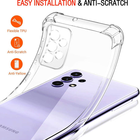 Husa de protectie Techsuit Shockproof Clear Silicone compatibil cu Samsung Galaxy A52 4G / A52 5G / A52s 5G, Transparent