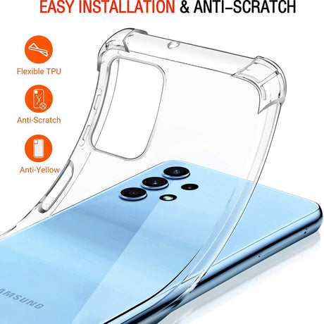 Husa de protectie Techsuit Shockproof Clear Silicone compatibil cu Samsung Galaxy A32 4G, Transparent