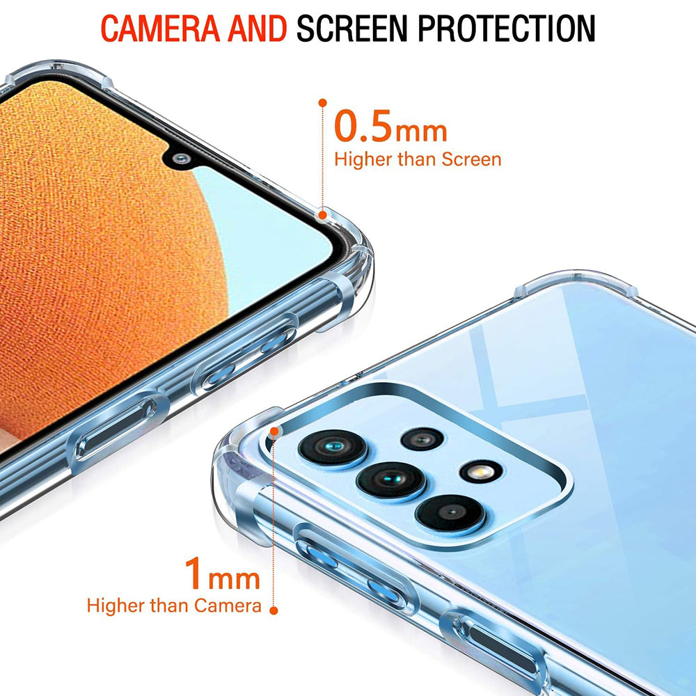 Husa de protectie Techsuit Shockproof Clear Silicone compatibil cu Samsung Galaxy A32 4G, Transparent
