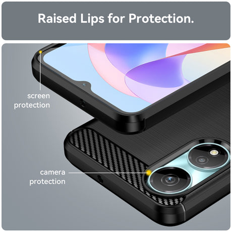 Husa de protectie Techsuit Carbon Silicone compatibil cu Honor X7b / X7b 5G / 90 SMART, Negru