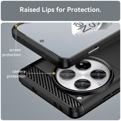 Husa de protectie Techsuit Carbon Silicone compatibil cu OnePlus 12, Negru