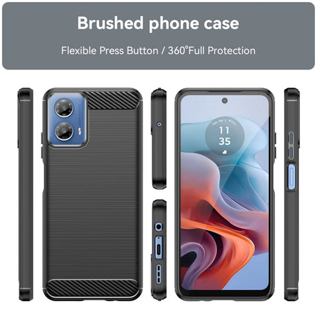 Husa de protectie Techsuit Carbon Silicone compatibil cu Motorola Moto G34 / Moto G45, Negru
