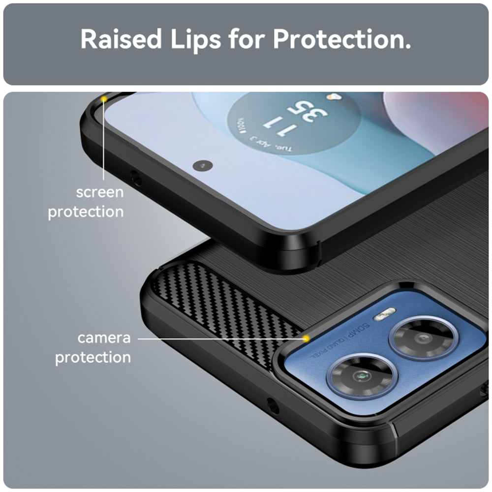 Husa de protectie Techsuit Carbon Silicone compatibil cu Motorola Moto G34 / Moto G45, Negru