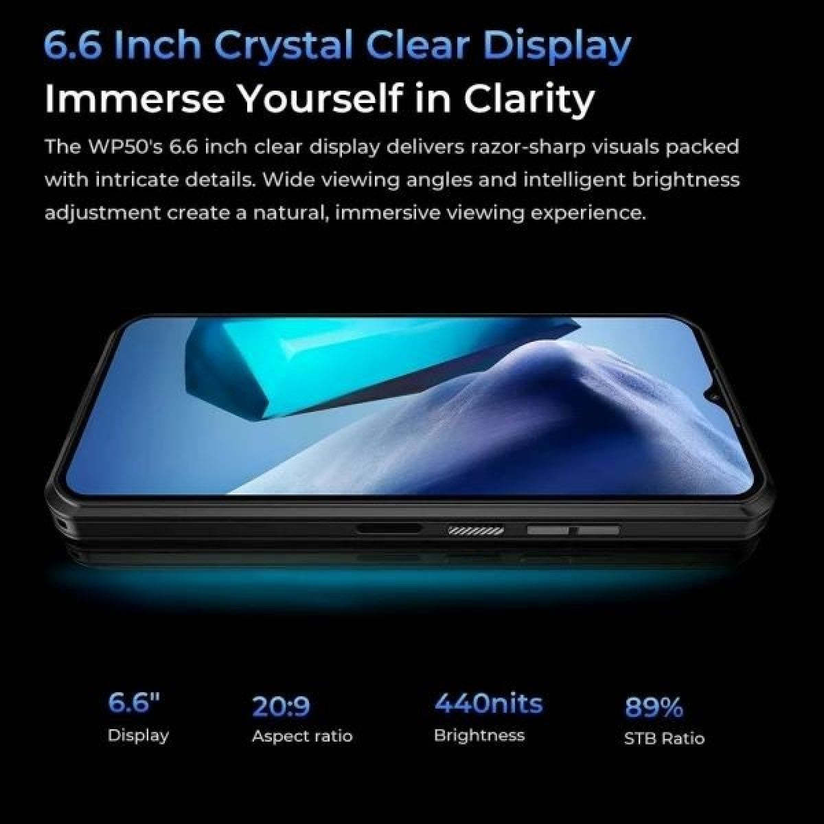 Telefon mobil Oukitel WP50, 5G, 6.60" HD+, 12GB RAM (4GB + 8GB extensibili), 256GB ROM, Android 14, MTK Dimensity 6100+, NFC, Face Unlock, Amprenta, 48MP, 6500mAh, Dual SIM