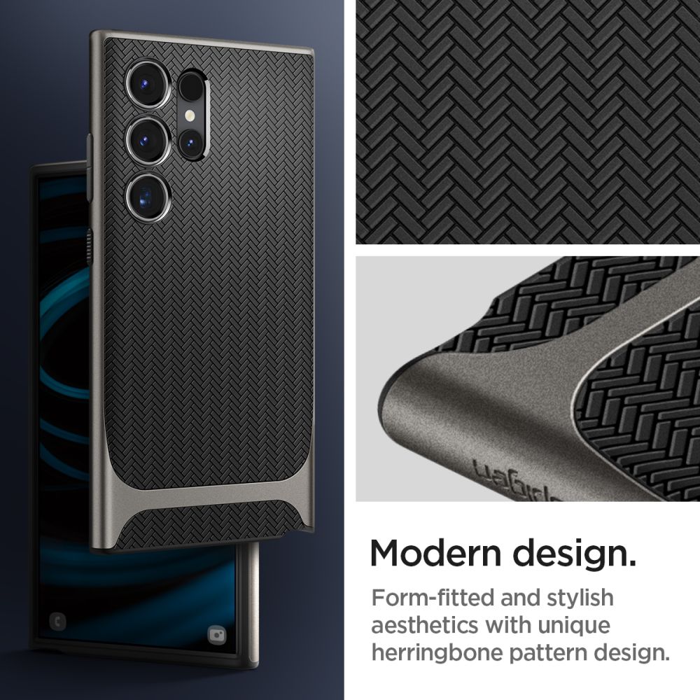Husa de protectie Spigen Neo Hybrid (ACS07305) compatibil cu Samsung Galaxy S24 Ultra, Gunmetal