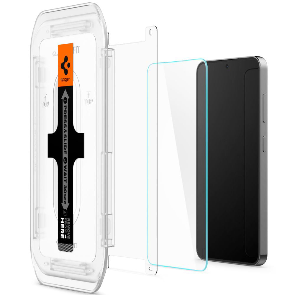 Folie de protectie Spigen (set de 2) Glas.tR EZ-FIT (AGL07440) compatibil cu Samsung Galaxy S24 / S25, Transparent
