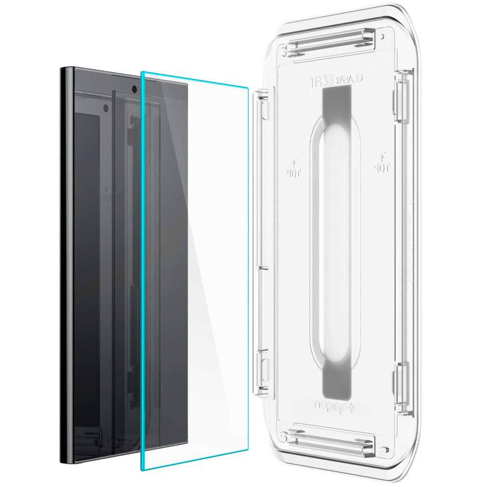 Folie de protectie Spigen (set de 2) Glas.tR EZ-FIT (AGL07495) compatibil cu Samsung Galaxy S24 Ultra, Transparent