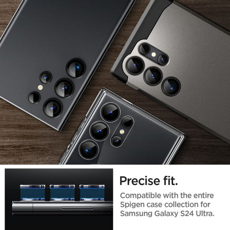 Spigen Optik.tR EZ Fit Pro Camera Glass folie de protecție cameră pentru Samsung Galaxy S24 Ultra, negru