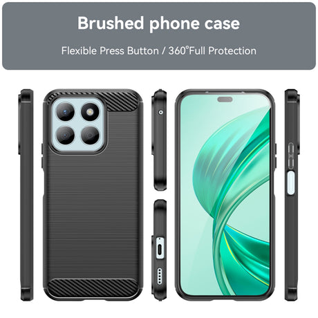 Husa de protectie Techsuit Carbon Silicone compatibil cu Honor X8b, Negru