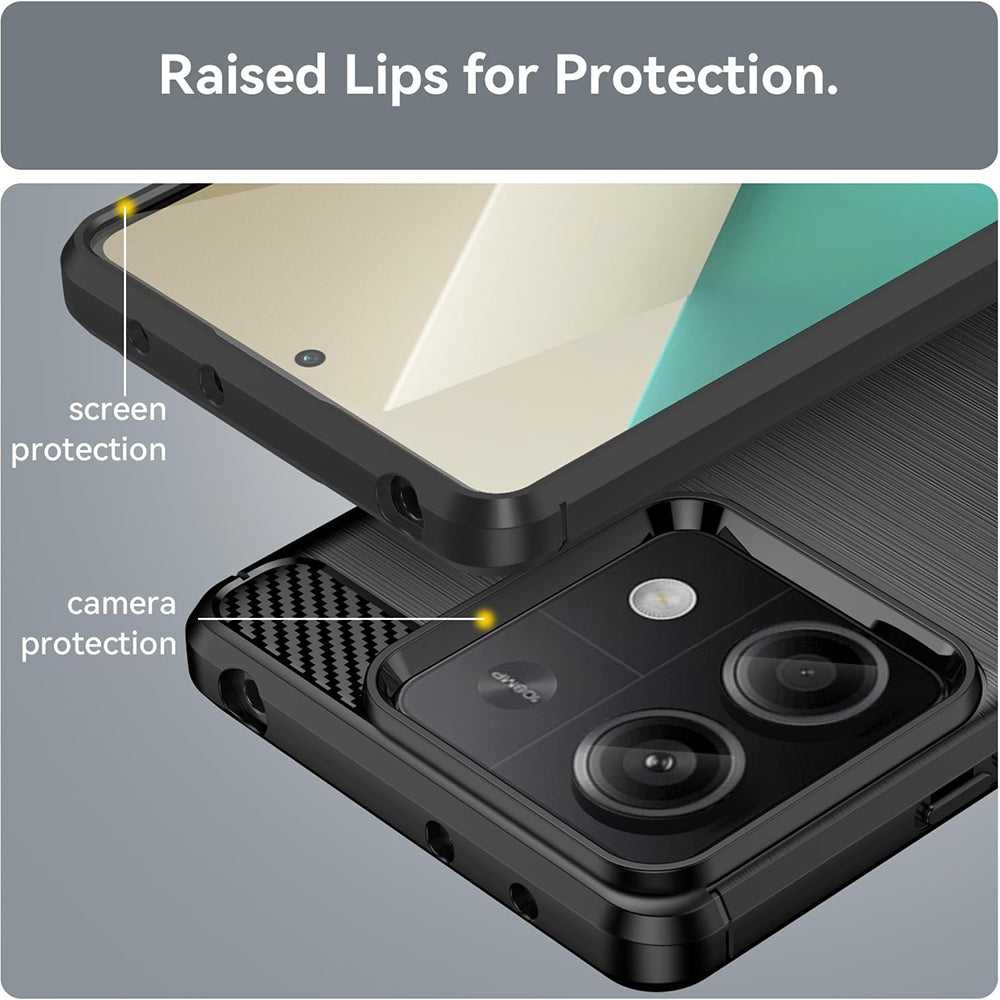 Husa de protectie Techsuit Carbon Silicone compatibil cu Xiaomi Redmi Note 13 4G, Negru