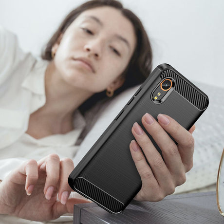 Husa de protectie Techsuit Carbon Silicone compatibil cu Samsung Galaxy Xcover7, Negru