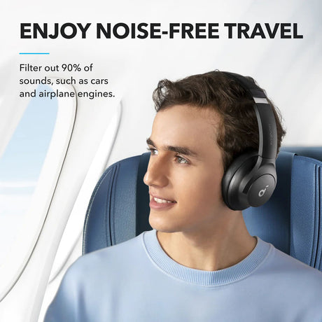 Casti Anker Wireless Life Q20i (A3004G11), Bluetooth, Hybrid Active Noise Cancelling, Dual-Connections, Negru