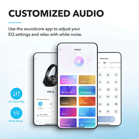 Casti Anker Wireless Life Q20i (A3004G11), Bluetooth, Hybrid Active Noise Cancelling, Dual-Connections, Negru