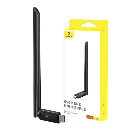 Adaptor Baseus Router Wi-Fi FastJoy BS-OH173 (B01317600111-02), Adapter, 650Mbps, 2.4G/5GHz USB Network, Negru
