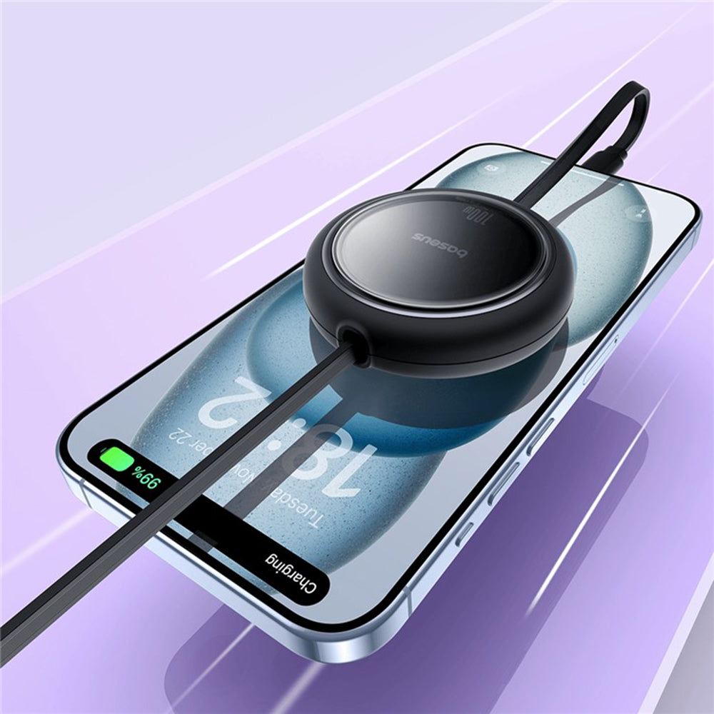 Cablu Baseus Free2Draw Mini (P10364500111-00), Type-C to Type-C, 100W, 1m, Retractable, Negru