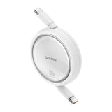 Cablu Baseus Free2Draw Mini (P10364500211-00), Type-C to Type-C, 100W, 1m, Retractable, Moon White
