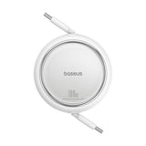 Cablu Baseus Free2Draw Mini (P10364500211-00), Type-C to Type-C, 100W, 1m, Retractable, Moon White