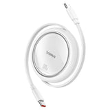 Cablu Baseus Free2Draw Mini (P10364500211-00), Type-C to Type-C, 100W, 1m, Retractable, Moon White
