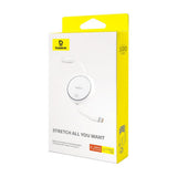 Cablu Baseus Free2Draw Mini (P10364500211-00), Type-C to Type-C, 100W, 1m, Retractable, Moon White