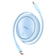 Cablu Baseus Free2Draw Mini (P10364500311-00), Type-C to Type-C, 100W, 1m, Retractable, Galaxy Blue