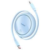 Cablu Baseus Free2Draw Mini (P10364500311-00), Type-C to Type-C, 100W, 1m, Retractable, Galaxy Blue