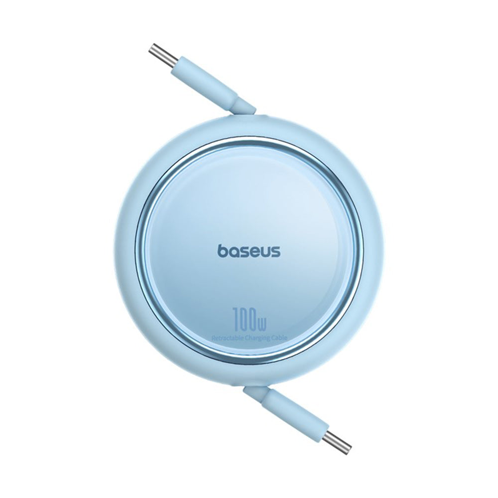 Cablu Baseus Free2Draw Mini (P10364500311-00), Type-C to Type-C, 100W, 1m, Retractable, Galaxy Blue