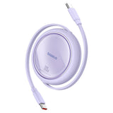 Cablu Baseus Free2Draw Mini (P10364500511-00), Type-C to Type-C, 100W, 1m, Retractable, Nebula Purple