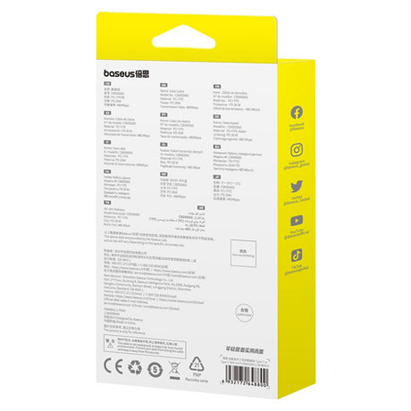 Cablu Baseus (P10365200211-00), Type-C, 30W, 1m, Alb