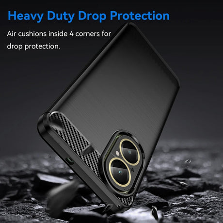 Husa de protectie Techsuit Carbon Silicone compatibil cu Realme C67 4G, Negru