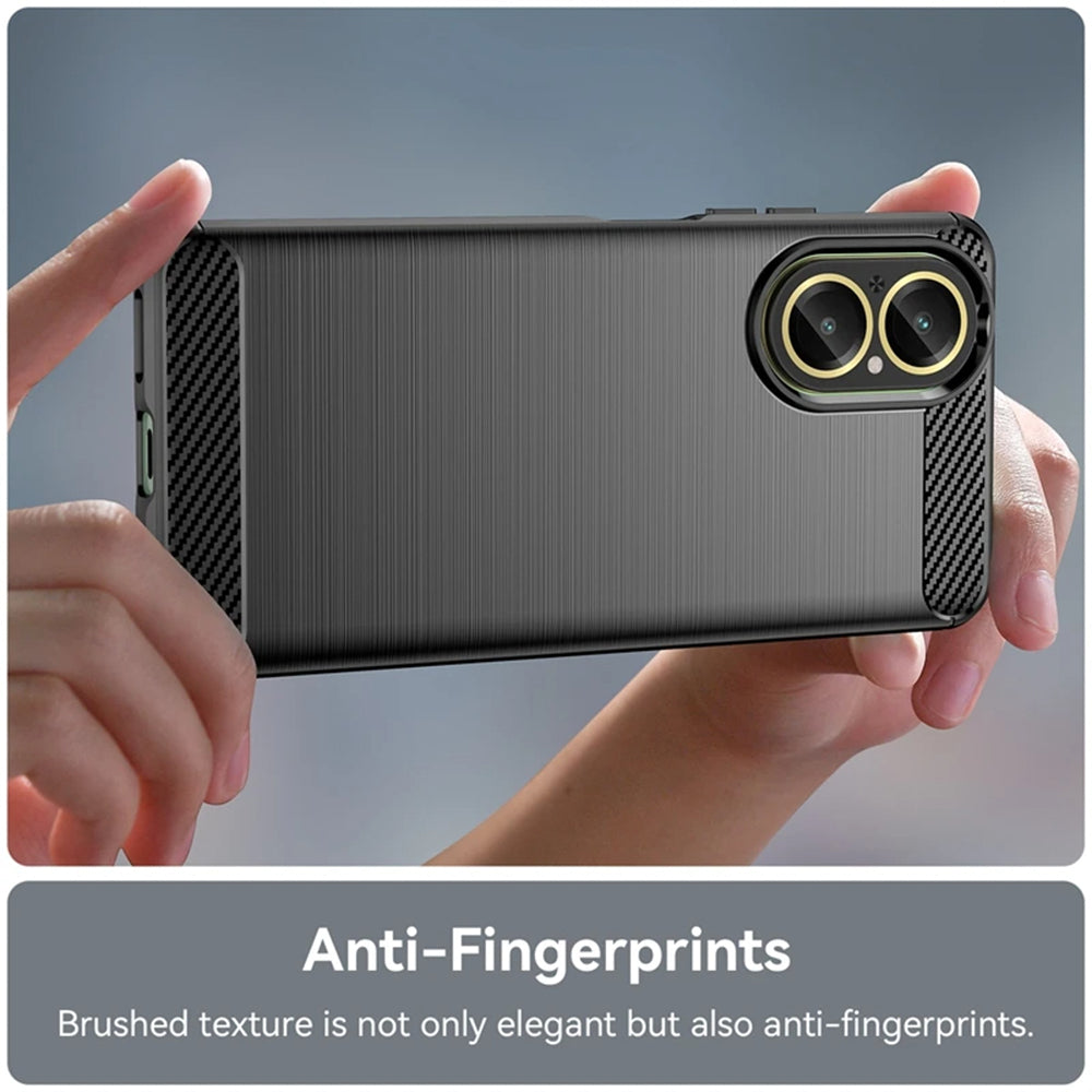 Husa de protectie Techsuit Carbon Silicone compatibil cu Realme C67 4G, Negru