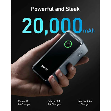Baterie externa Anker Prime (A1336011), 2x USB-C, USB, for Phone, Tablet, MacBook, Digital Display, 20000mAh, 200W, Negru