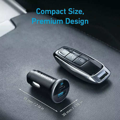 Incarcator Anker Car 323 (A2735G11), USB, Type-C, LED Light, 52.5W, Negru
