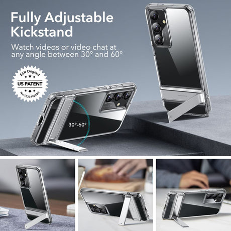 Husa de protectie ESR Air Shield Boost Kickstand compatibil cu Samsung Galaxy S24 Plus, Transparent