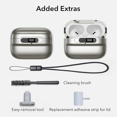 Casti ESR Pulse Magnetic HaloLock, Apple AirPods Pro 1 / 2, Titanium