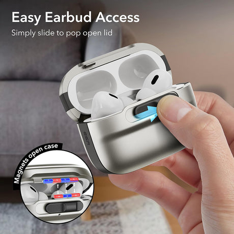 Casti ESR Pulse Magnetic HaloLock, Apple AirPods Pro 1 / 2, Titanium