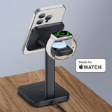 Incarcator ESR Charging Station 3in1 HaloLock, for iPhone MagSafe, AirPods Pro and Apple Watch, with Detachable Watch Charger, Negru