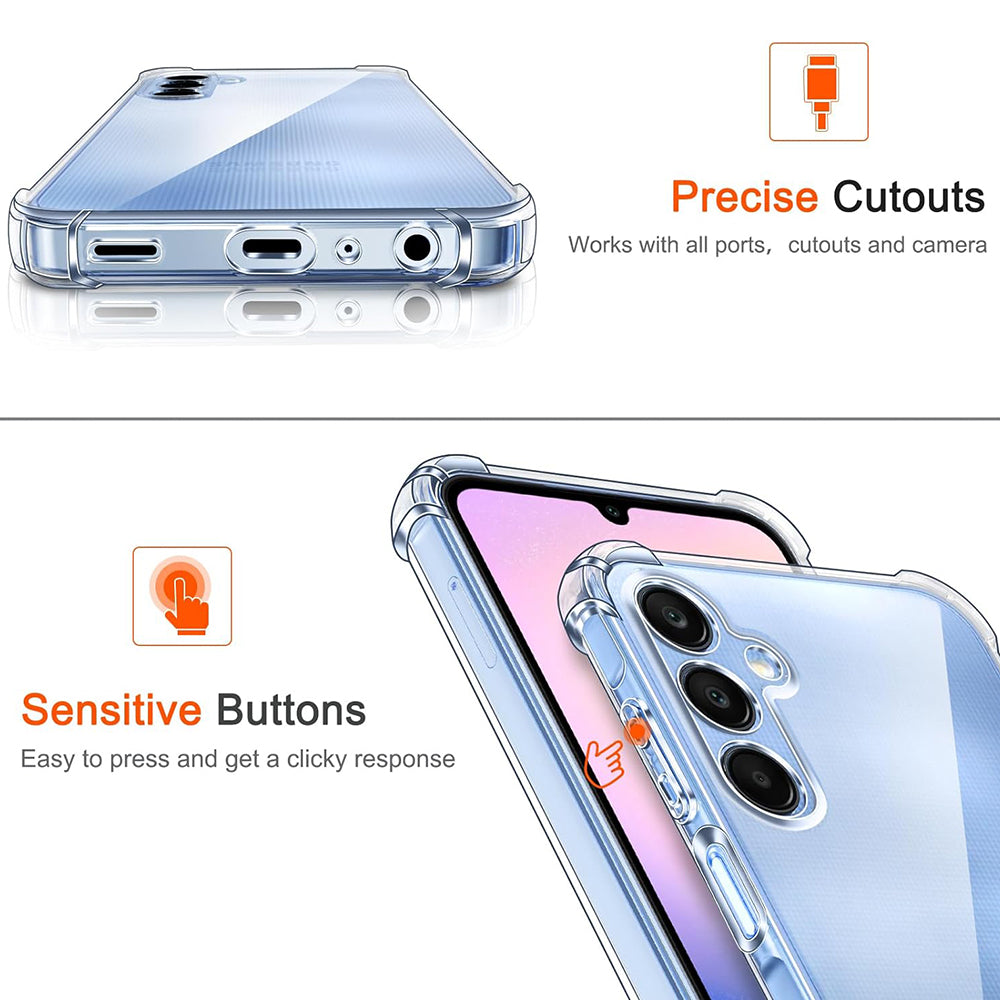 Husa de protectie Techsuit Shockproof Clear Silicone compatibil cu Samsung Galaxy A25 5G, Transparent