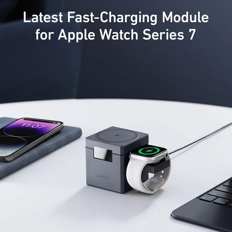 Incarcator Anker Charging Station Cube MagSafe (Y1811G11), for Phone, Apple Watch, AirPods, 15W, Negru
