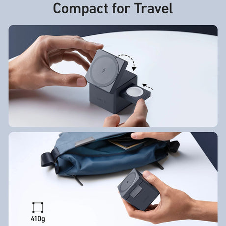 Incarcator Anker Charging Station Cube MagSafe (Y1811G11), for Phone, Apple Watch, AirPods, 15W, Negru