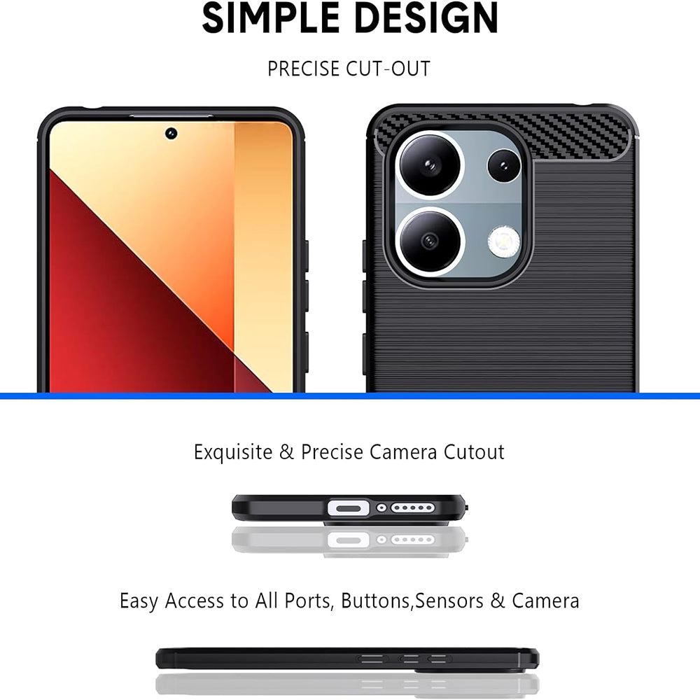 Husa de protectie Techsuit Carbon Silicone compatibil cu Xiaomi Redmi Note 13 Pro 4G / Poco M6 Pro 4G, Negru